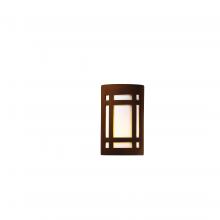 Justice Design Group CER-7485W-RRST-LED1-1000 - Small Craftsman Window - Open Top & Bottom (Outdoor)
