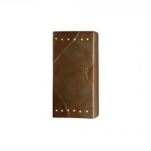 Justice Design Group CER-0965W-SLTR-LED1-1000 - Large Rectangle w/ Perfs - Open Top & Bottom (Outdoor) - LED