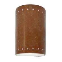 Justice Design Group CER-0990W-PATR-LED1-1000 - Small Cylinder w/ Perfs - Closed Top (Outdoor) - LED