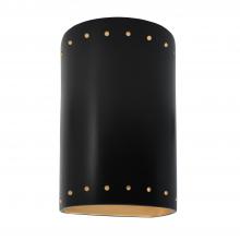 Justice Design Group CER-0995W-CBGD-LED1-1000 - Small LED Cylinder w/ Perfs - Open Top & Bottom (Outdoor)
