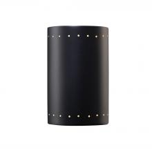 Justice Design Group CER-1295W-CRB-LED1-1000 - Large Cylinder w/ Perfs - Open Top & Bottom (Outdoor) - LED