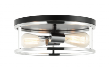 Matteo Lighting M15502BKCH - Clarke Black + Chrome Flush Mounts