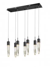 Avenue Lighting HF1900-7-AP-BK - Aspen Collection 7 Light Bubbled Crystal Multi Port Pendant